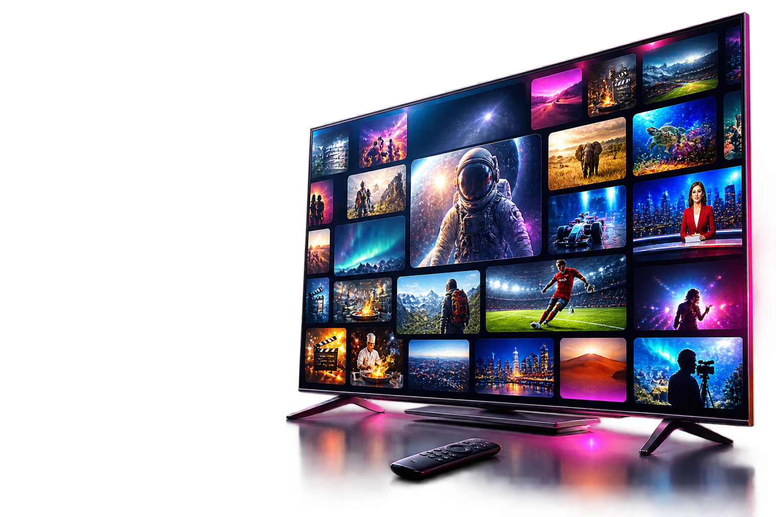 Premium Entertainment auf einem modernen Fernseher